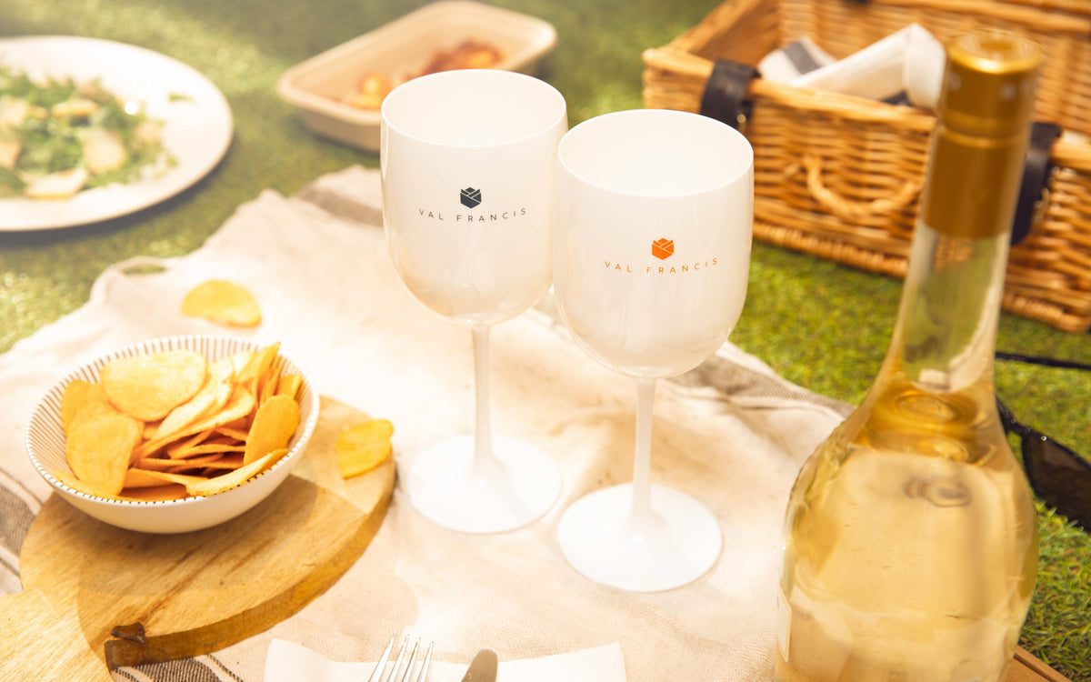 Plastic reusable champagne, wine, prosecco & cocktail glasses. Reusable, unbreakable & dishwasher safe