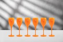 Load image into Gallery viewer, Champagne Flutes Orange | White (Set of 6)
