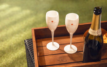 Load image into Gallery viewer, Champagne Flutes White | Orange (Set of 6)
